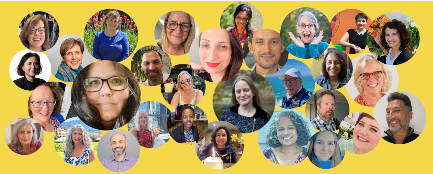 volunteer faces in a cluster